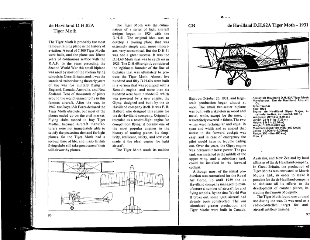 1931 De Havilland DH82A Tiger Moth