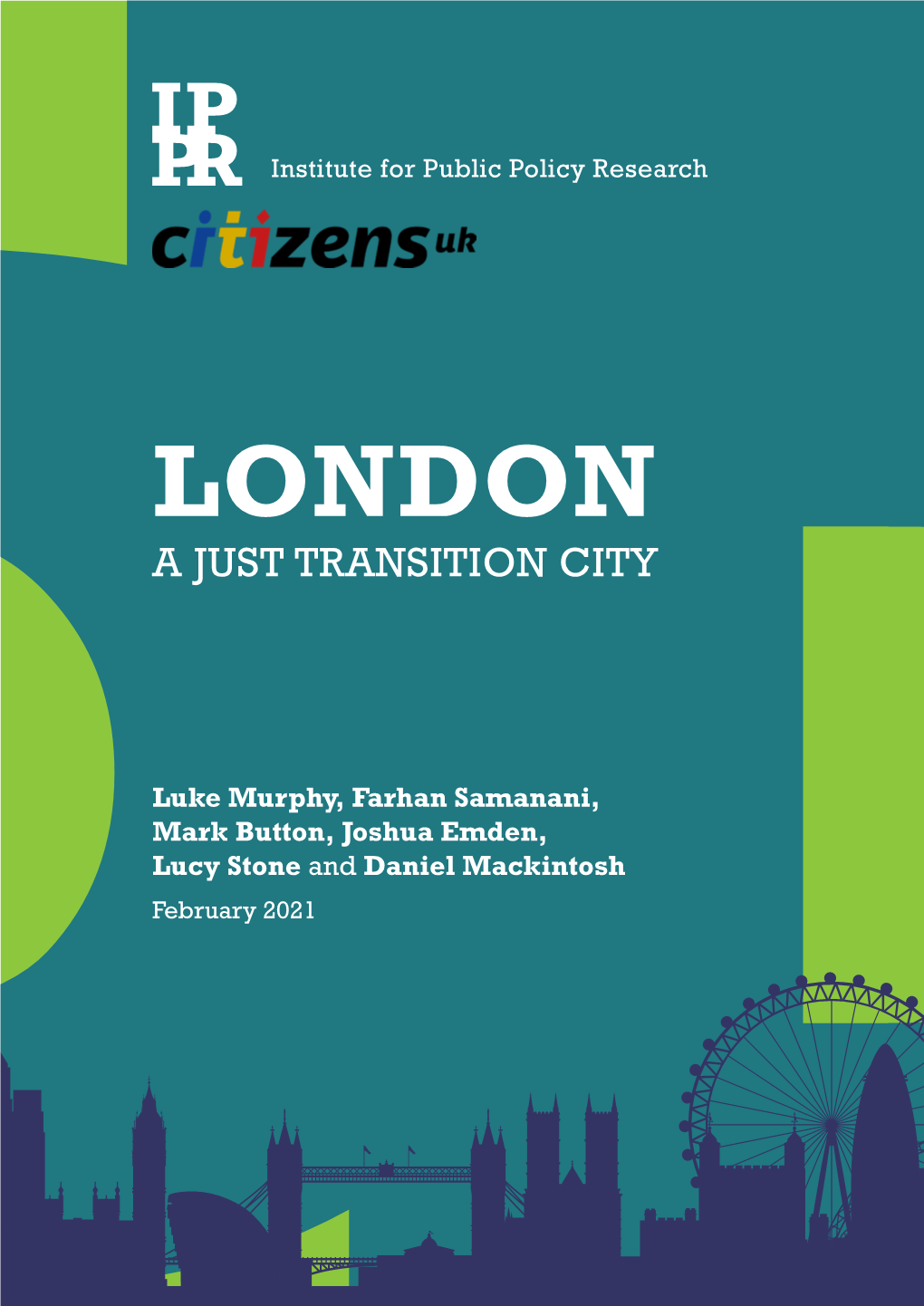 London: a Just Transition City, IPPR