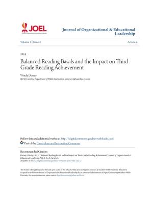 Balanced Reading Basals and the Impact on Third-Grade Reading Achievement," Journal of Organizational & Educational Leadership: Vol
