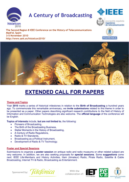 Extended Call for Papers
