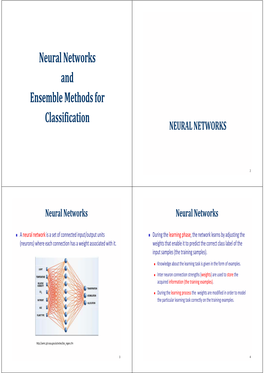 Neural Networks and Ensemble Methods for Classification NEURAL NETWORKS