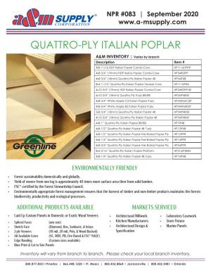 Quattro-Ply Italian Poplar