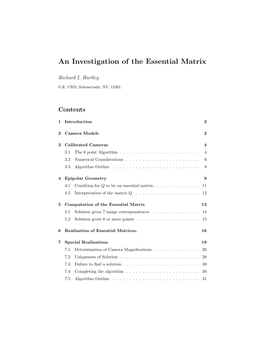 An Investigation of the Essential Matrix