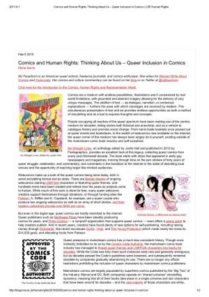 Comics and Human Rights: Thinking About Us – Queer Inclusion in Comics | LSE Human Rights