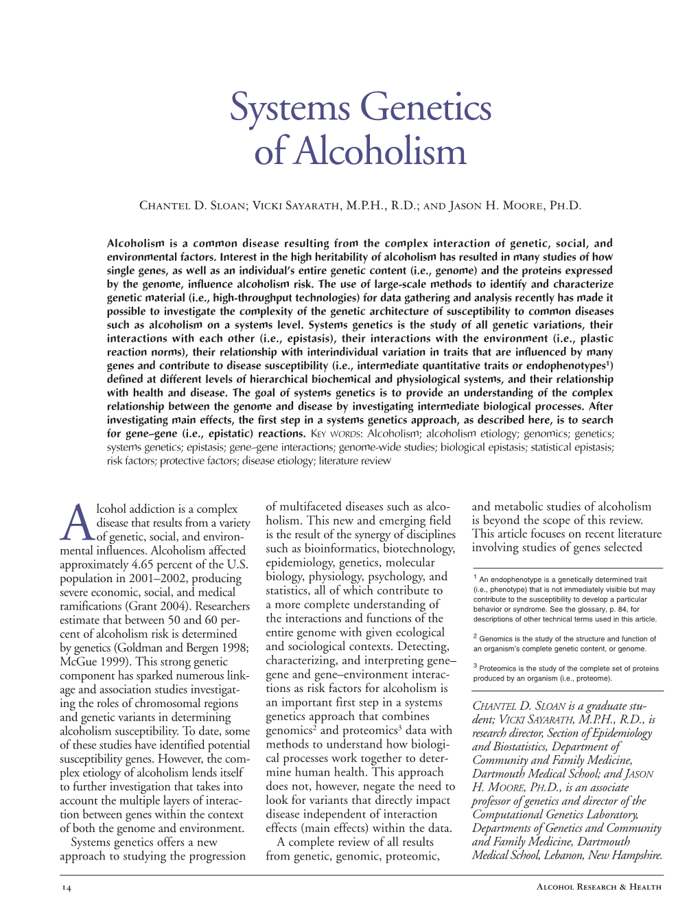 Systems Genetics of Alcoholism