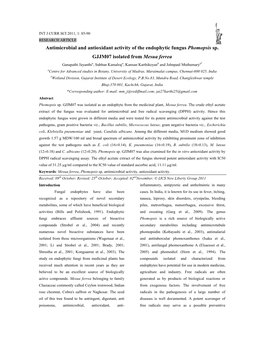 Antimicrobial and Antioxidant Activity of the Endophytic Fungus Phomopsis Sp