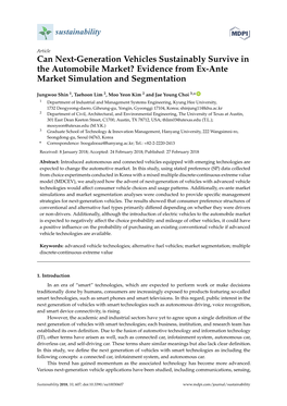 Can Next-Generation Vehicles Sustainably Survive in the Automobile Market? Evidence from Ex-Ante Market Simulation and Segmentation