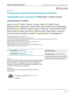The Genome Sequence of the European Turtle Dove, Streptopelia