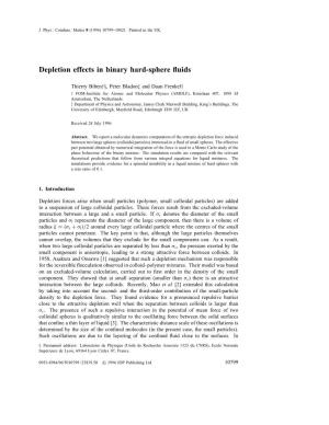 Depletion Effects in Binary Hard-Sphere Fluids