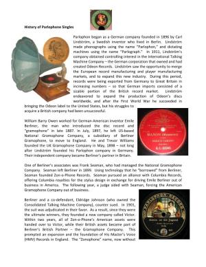 History of Parlophone Singles Parlophon Began As a German
