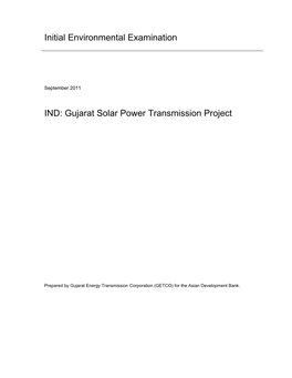 IEE: India: Gujarat Solar Power Transmission Project