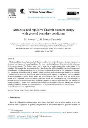 Attractive and Repulsive Casimir Vacuum Energy with General Boundary Conditions