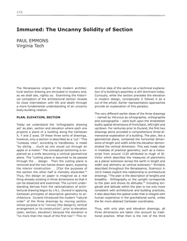 Immured: the Uncanny Solidity of Section