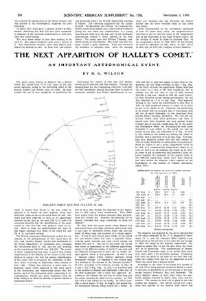 THE NEXT APPARITION of HALLEY's COMET'-X
