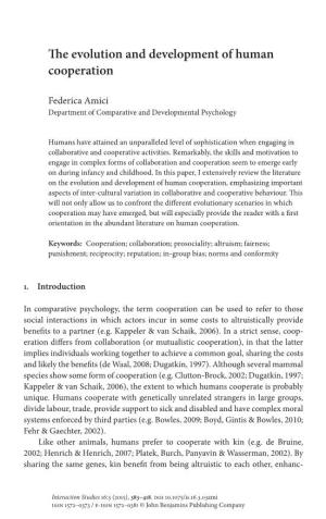 The Evolution and Development of Human Cooperation