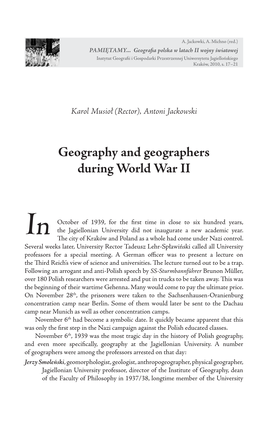 Geography and Geographers During World War II
