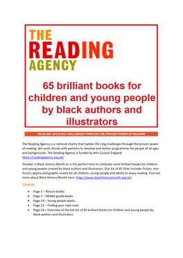 The Reading Agency Is a National Charity That Tackles Life's Big Challenges Through the Proven Power of Reading