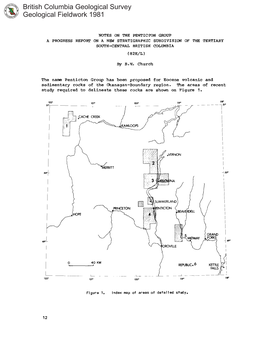 British Columbia Geological Survey Geological Fieldwork 1981