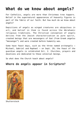 What Do We Know About Angels?