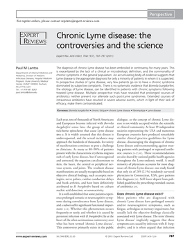 Chronic Lyme Disease: the Controversies and the Science