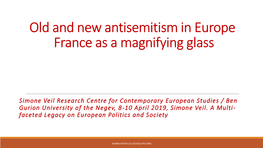 Old Antisemitism, New Judeophobia? the French Case