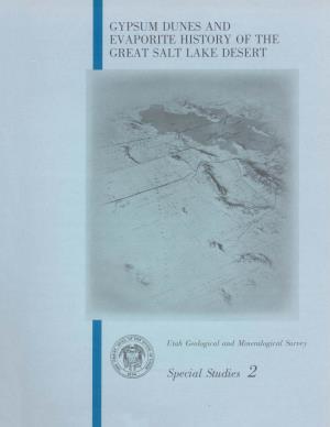 Gypsum Dunes and Evaporite History of the Great Salt Lake Desert