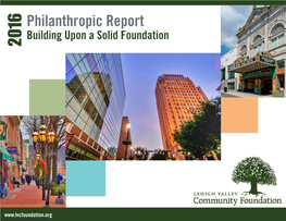 Philanthropic Report Building Upon a Solid Foundation 2016