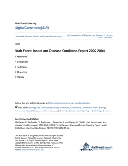 Utah Forest Insect and Disease Conditons Report 2002-2004