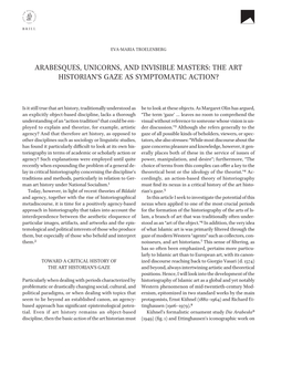 Arabesques, Unicorns, and Invisible Masters: the Art Historian's Gaze