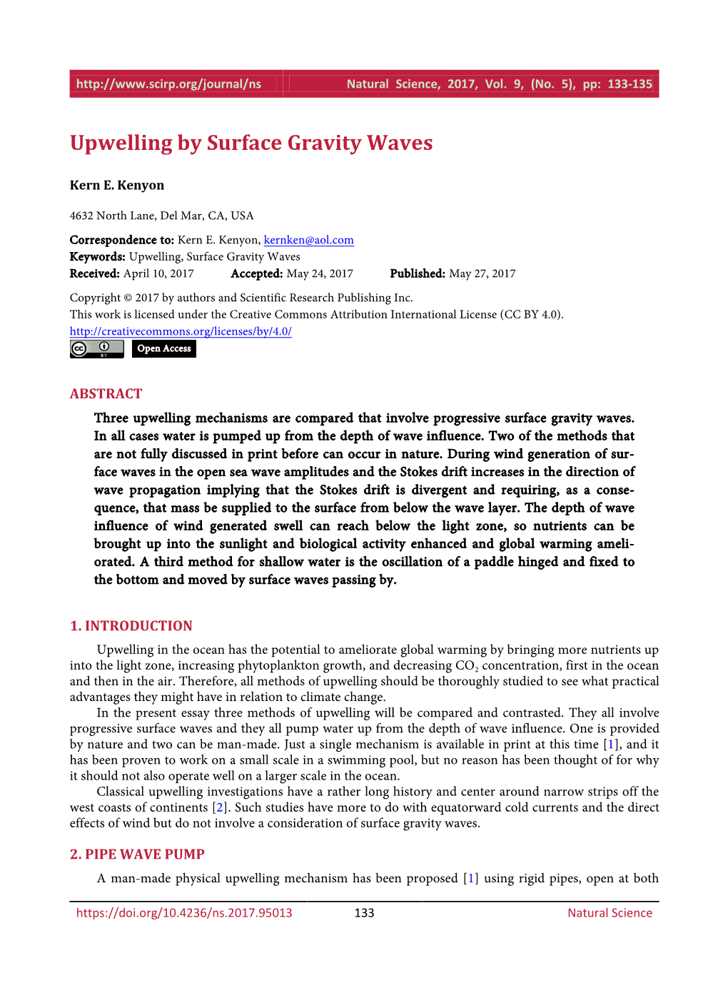 Upwelling by Surface Gravity Waves