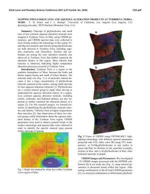 Mapping Phyllosilicates and Aqueous Alteration Products at Tyrrhena Terra, Mars