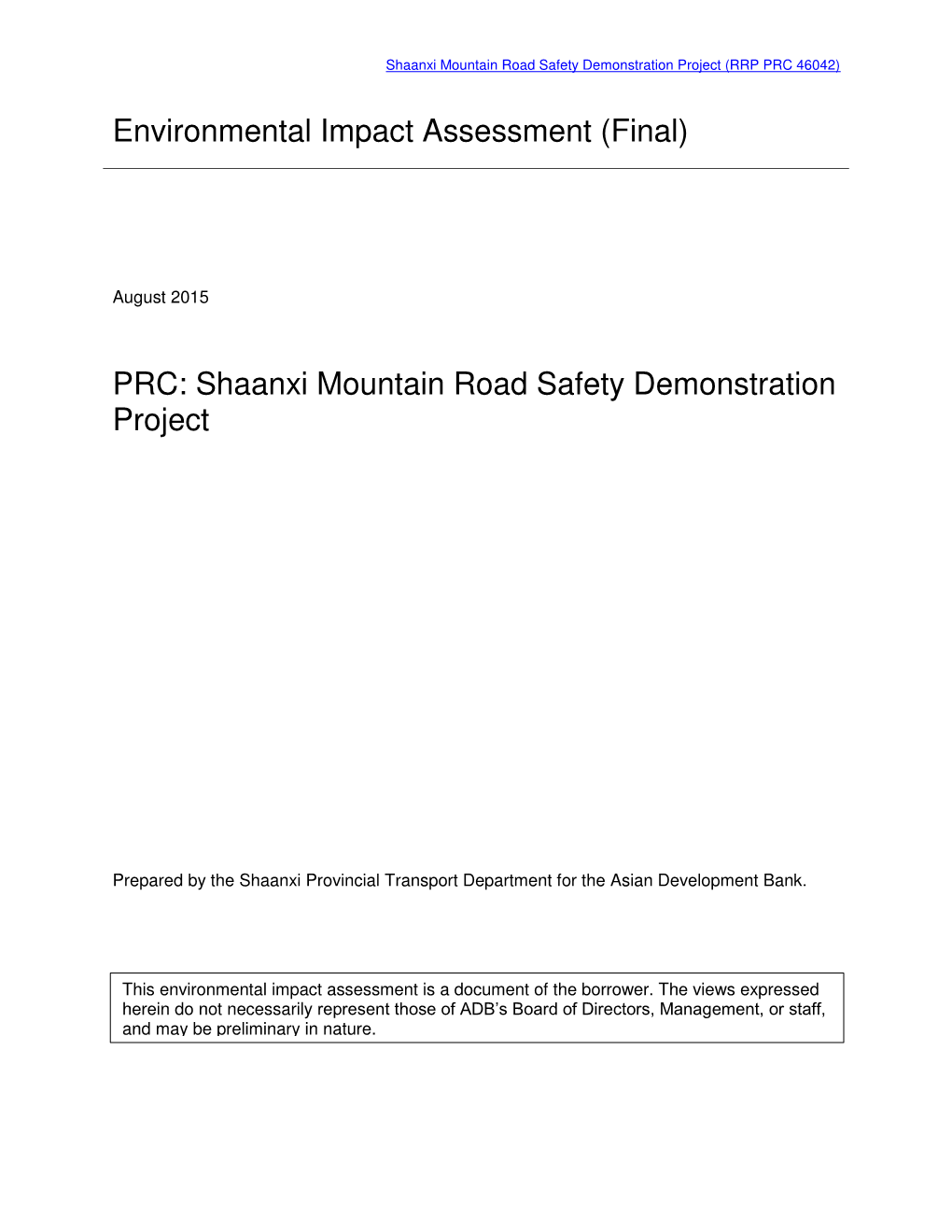 Environmental Impact Assessment (Final)