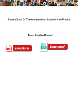 Second Law of Thermodynamics Statement in Physics