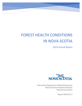 Forest Health Conditions in Nova Scotia