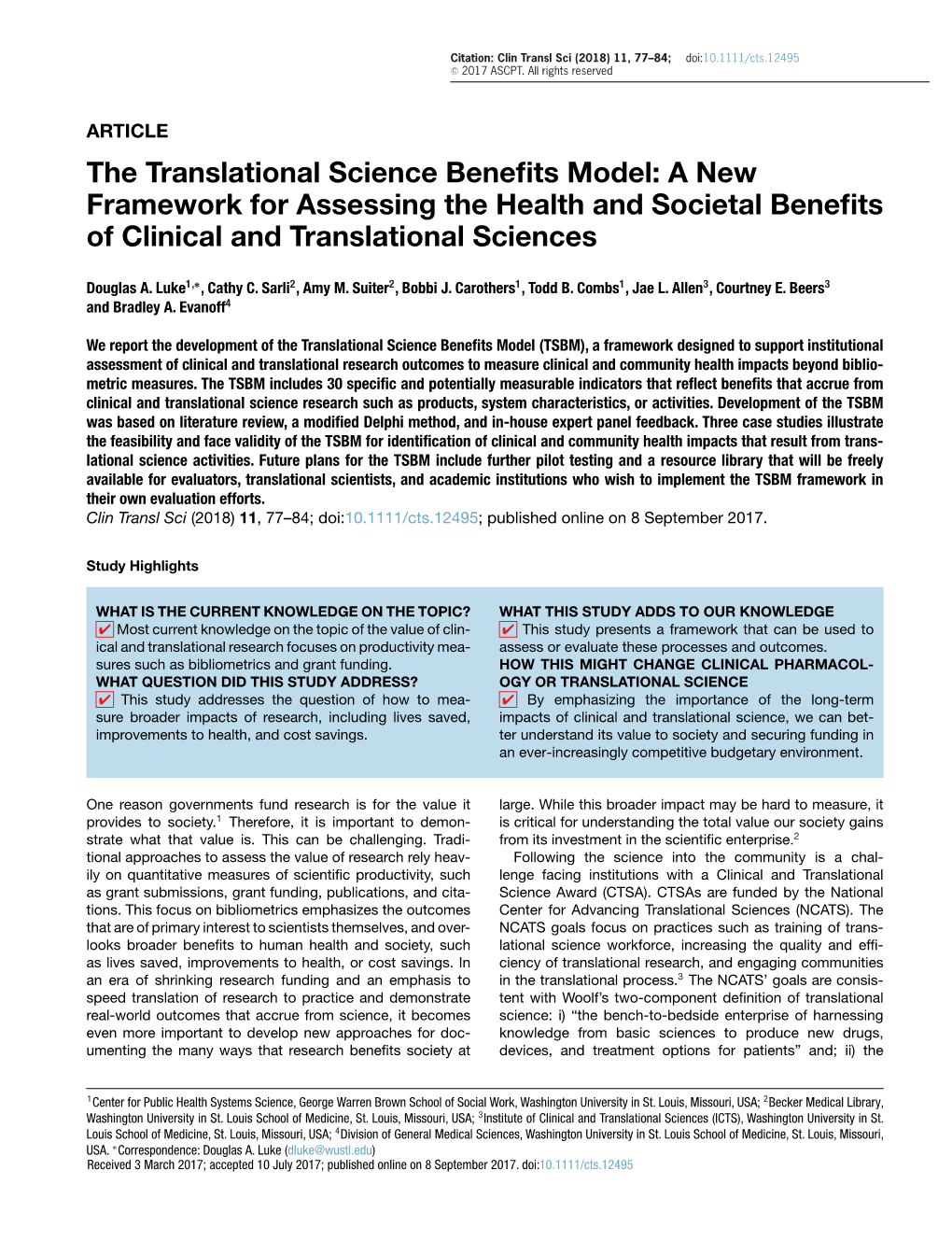 A New Framework for Assessing the Health and Societal Beneﬁts of Clinical and Translational Sciences