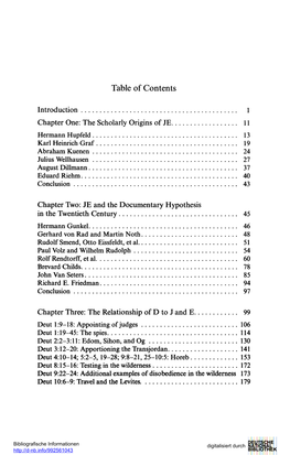 Table of Contents