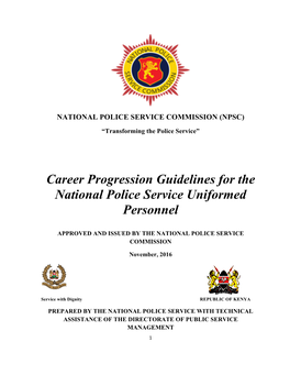 Career Progression Guidelines for the National Police Service Uniformed Personnel