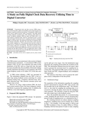 A Study on Fully Digital Clock Data Recovery Utilizing Time to Digital Converter