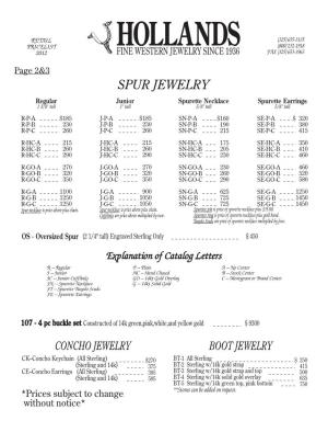 Hollands (800) 232-1918 2012 Fine Western Jewelry Since 1936 Fax (325) 653-3963