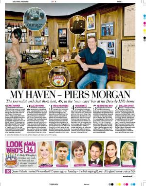 MY HAVEN – Piers Morgan the Journalist and Chat Show Host, 49, in the ‘Man Cave’ Bar at His Beverly Hills Home