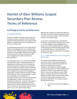 Glen Williams Secondary Plan Review-Terms of Reference-20190918.Pdf