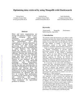 Optimizing Data Retrieval by Using Mongodb with Elasticsearch