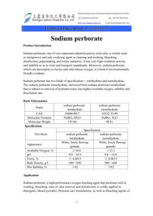 Sodium Perborate Product Introduction