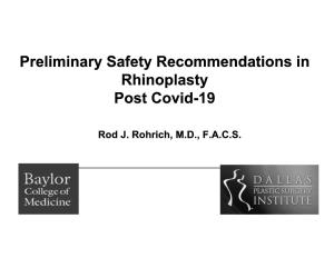 Preliminary Safety Recommendations in Rhinoplasty Post Covid-19