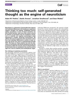 Self-Generated Thought As the Engine of Neuroticism