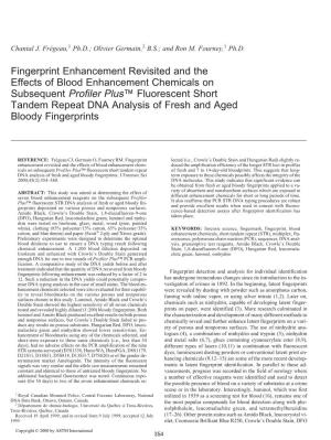 Fingerprint Enhancement Revisited and the Effects Of