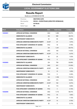 LGE Results Specific LC-MC with Wards (PR Ballot Type