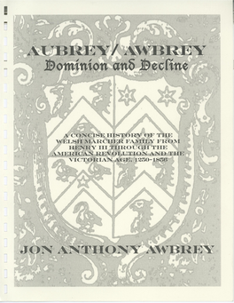 Aubrey of Llantrithyd: 1590-1856