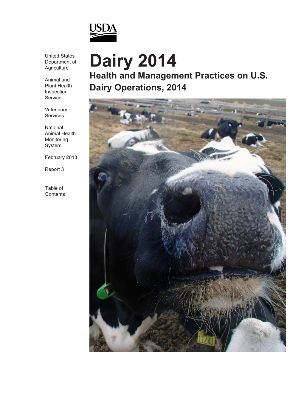 Dairy 2014 Animal and Health and Management Practices on U.S