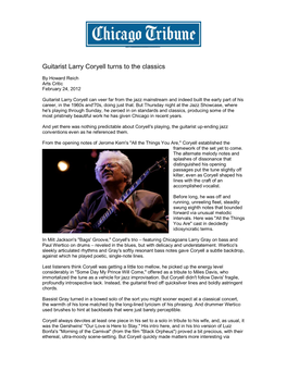 Guitarist Larry Coryell Turns to the Classics